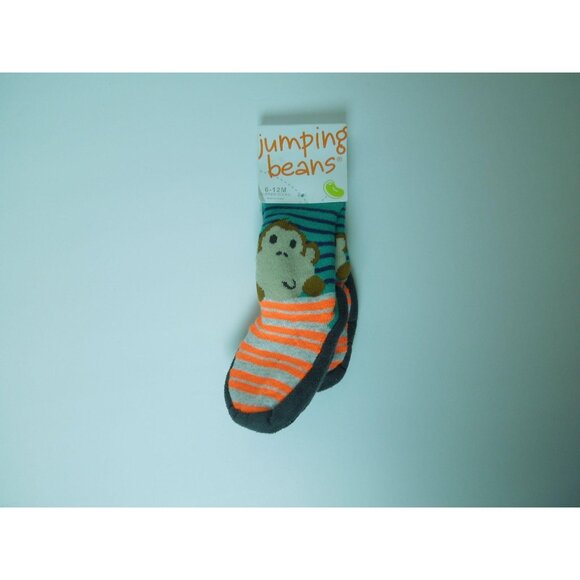 Jumping Beans Baby Boy Toddler Monkey Slipper Sock Size 6-12 Months - Picture 1 of 5
